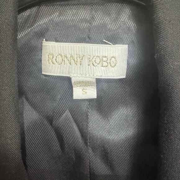 Ronny Kobo Zuna Jacket Cropped Blazer Wrap Tie Long Sleeve Black Size Small - Picture 10 of 13